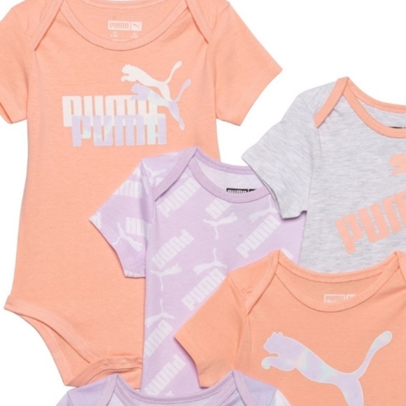 Puma Cotton Jersey Bodysuits 5-pk Short Sleeve - Picture 3 of 7